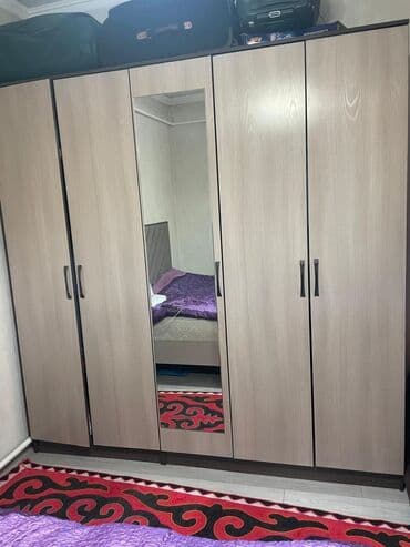 шкаф двустворчатый для одежды: Спальный гарнитур в современном стиле, цвет – светлый дуб/венге — 2