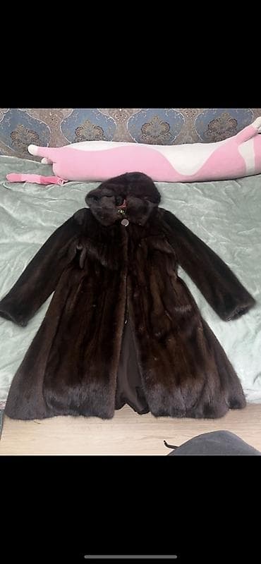 Норковая шуба классического кроя - Натуральная норка, глубокий