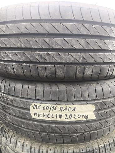 16 lt: Шины 195 / 60 / R 16, Лето, Б/у, Пара, Легковые, Michelin — 1