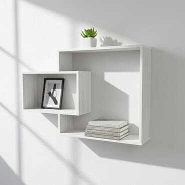 стол с книжным шкафом: Полка навесная P010 (Юта) Большая и стильная настенная полка для книг — 1