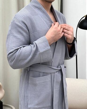 домашние халаты больших размеров: Халат, Вафельное полотно, XS, S, M — 14