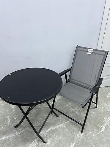 стол стулями: Комплект садовой мебели, Стол, Стекло — 1