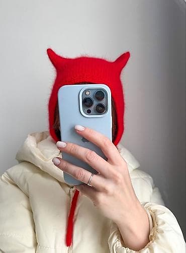 Женские брюки: Шапка, С ушками, Норка, Осень-весна — 1