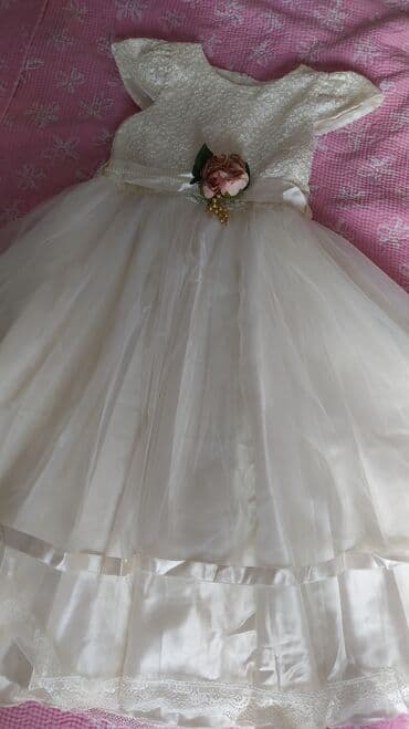 платье дордой: Детское платье, цвет - Белый, Новый — 3