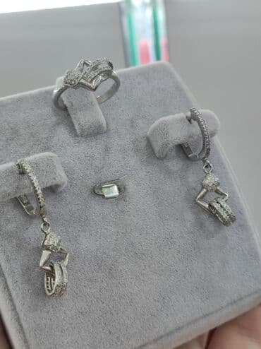 эксклюзивные свадебные пригласительные: Набор украшений, Проба 925, Женские, Новый — 5