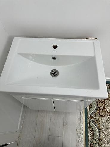 Сушилки: Тумба для ванны, С раковиной, Другой материал, цвет - Белый — 2