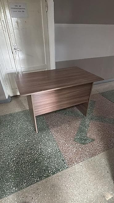 Офисные столы: Офисный стол, Нерегулируемый, цвет - Коричневый, Прямоугольный, ЛДСП — 2