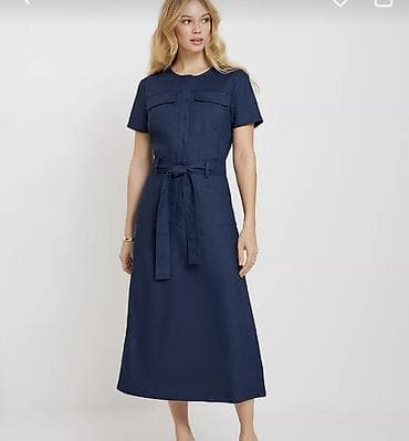 Повседневное платье, Лето, Платье-рубашка, XS