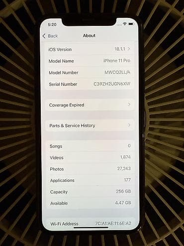 apple iphone 11 pro: IPhone 11 Pro, Б/у, 256 ГБ, Matte Midnight Green, Чехол, Защитное стекло, Коробка, 68 % — 9