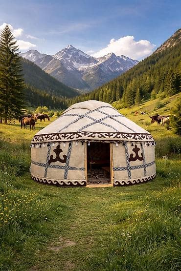 Аренда юрты, Каркас Деревянный, 65 баш, Казан, Посуда, С полом