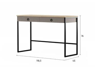 комод с зеркалом в спальню: Доменика Стол туалетный TOL2S, Глиняный серый/ Дуб сильвержек — 5