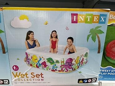 детские бассейны надувные: Надувной детский бассейн Intex Wet Set Collection. - Форма — 1