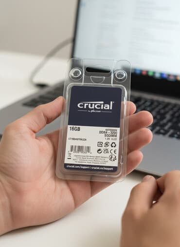 Оперативная память, Новый, Crucial, 16 ГБ, DDR4, 3200 МГц, Для ноутбука