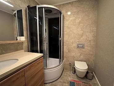 Душ кабинасы Жарым тегерек, Өлчөмү: 90 x 90 см, Жабуусу: Караңгылатылган