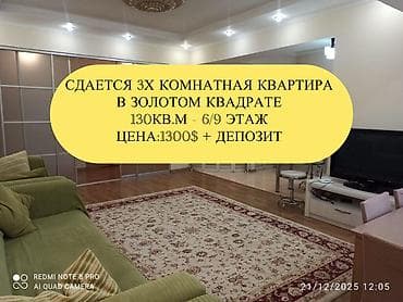 red centr: 3 комнаты, Агентство недвижимости, Без подселения, С мебелью полностью — 1