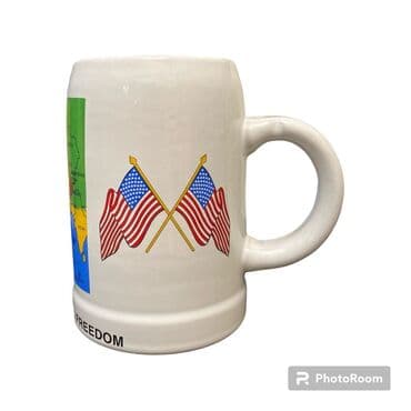 кружка металлическая: Сувенирная керамическая пивная кружка, привезенная из Америки — 3