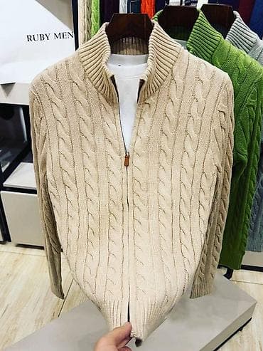 samsung tab 8: Мужской вязаный джемпер с молнией до груди (half-zip) - Фактурная — 4