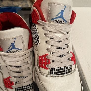 nike tech flece: Кроссовки Air Jordan 4 Retro “Fire Red/Blue” (OG стиль) - Верх — 2