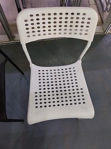foldable table: Пластиковый стул, Новый, В рассрочку, цвет - Белый — 4