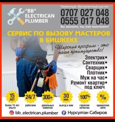 Мейманканалар, кафелер, ресторандар: Услуги электрика – квартира, дом, офис Профессиональный электрик для — 1