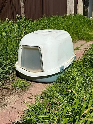 Биотуалеты для дома: Закрытый лоток-домик для кошки - Тип: туалет для кошек с крышкой и — 1