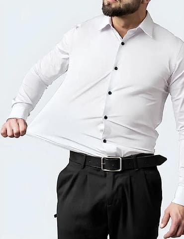 рубашка без воротника: НОВЫЕ РУБАШКИ! Мужская классическая рубашка, белая, с длинным рукавом — 7