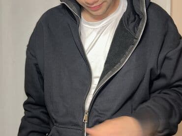 брендовые мужские спортивные костюмы из турции: Толстовка с капюшоном на молнии, темно‑синяя. - Полная молния спереди — 2