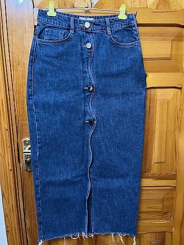 Мужская одежда: Юбка, Модель юбки: Прямая, Миди, Джинс — 3