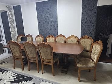 Стол и стул для зала, Самовывоз, Платная доставка, цвет - Коричневый