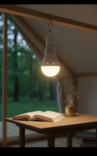 Заряжаемые лампы от обычного патрона заряжается, горит когда нет