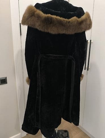 обр: Шуба, Соболь, По колено, С капюшоном, M — 4