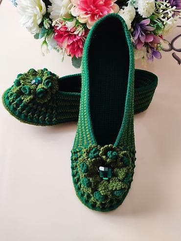 Домашние тапочки: Домашние тапочки, 38, Новый, цвет - Зеленый, Самовывоз — 3