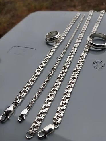 Жеке буюмдар: Серебряные Цепи и Браслеты Ручная работа 925-960 проба — 2
