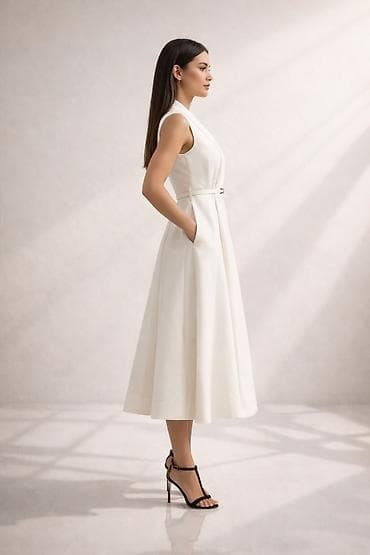 платье на запах: Вечернее платье (платье надето на 1 вечер) - Элегантное белое платье — 2