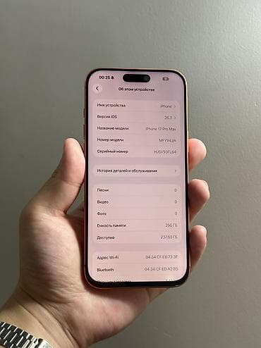 ipone 7: IPhone 17 Pro Max, 256 ГБ, 100 % — 4