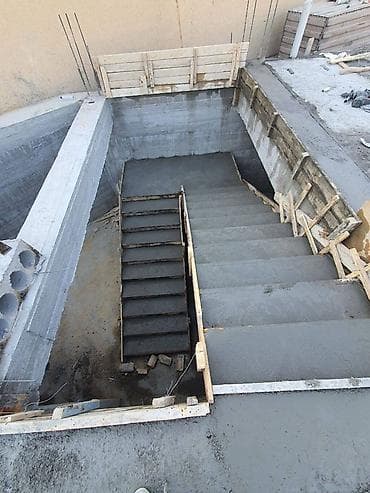 Бетонная лестница Для дома, Форма лестницы: Много-маршевая