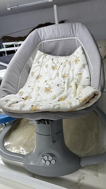 электро люлка: Детский шезлонг, Электронная, Другой материал, цвет - Серый — 4