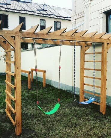 купить детский домик: Изготовливаем деревянные детские площадки : пергало, навесы, тапчан — 7