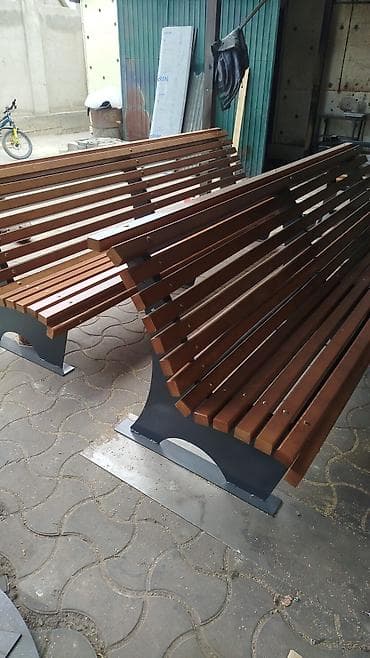 скамеки: Скамейка Металл, Со спинкой, Без крыши — 5