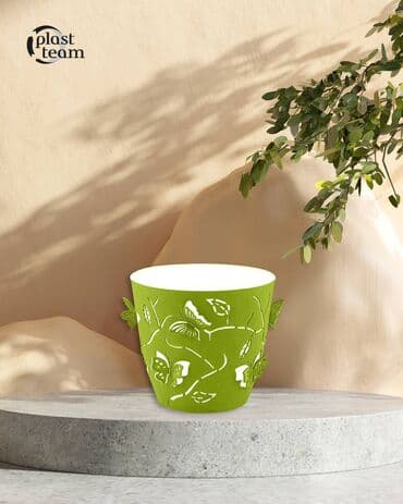 пластик pla: Горшок для цветов Plast Team, со вставкой с дренажными отверстиями — 1