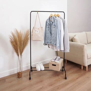 вешалки напольные для верхней одежды: Гардеробная вешалка, стойка, кронштейн на колесиках Сталь с — 2