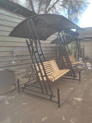 качели большие: Тапчан 2 x 2 x 2 м, Металл — 6