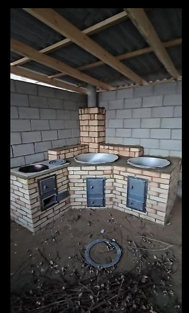 Кирпичные очаги/печи под казаны на дровах - Изготовление стационарных at lalafo.kg Кирпичные очаги/печи под казаны на дровах - Изготовление стационарных