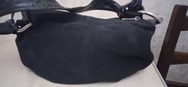 брендовые сумки: Итальянская замшевая оригинальная сумочка, черного цвета, б/у, в — 3