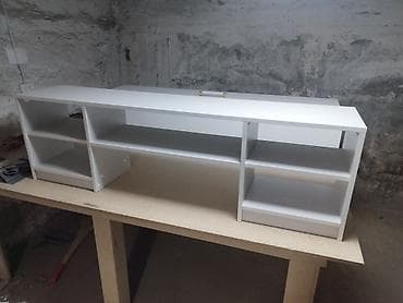 coffee table: Тумба и подставка для телевизора, Новый, Напольная, ЛДСП, В рассрочку, цвет - Серый — 3