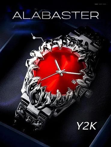 atom total: Alabaster Y2K — кварцевые наручные часы с ярким красным циферблатом и — 2