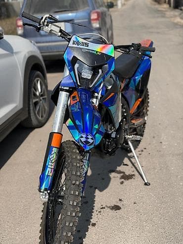 горные мотоциклы: Эндуро/кросс мотоцикл Kovi (KOVI) в ярком сине‑оранжевом ливрее — 5