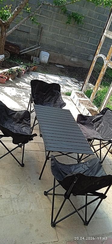 походный набор: Набор для кемпинга GASOO: складной стол 95м + 4 кресла Состав набора — 2