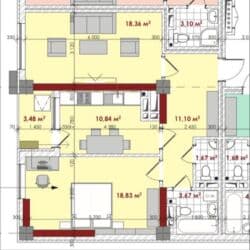 продаю дом кант люксембург: 2 комнаты, 68 м², Элитка, 9 этаж, ПСО (под самоотделку) — 6