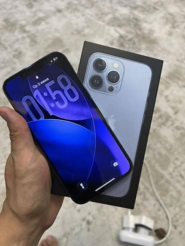 айфон не бу: IPhone 13 Pro, Б/у, 256 ГБ, Sierra Blue, Коробка, 75 % — 7